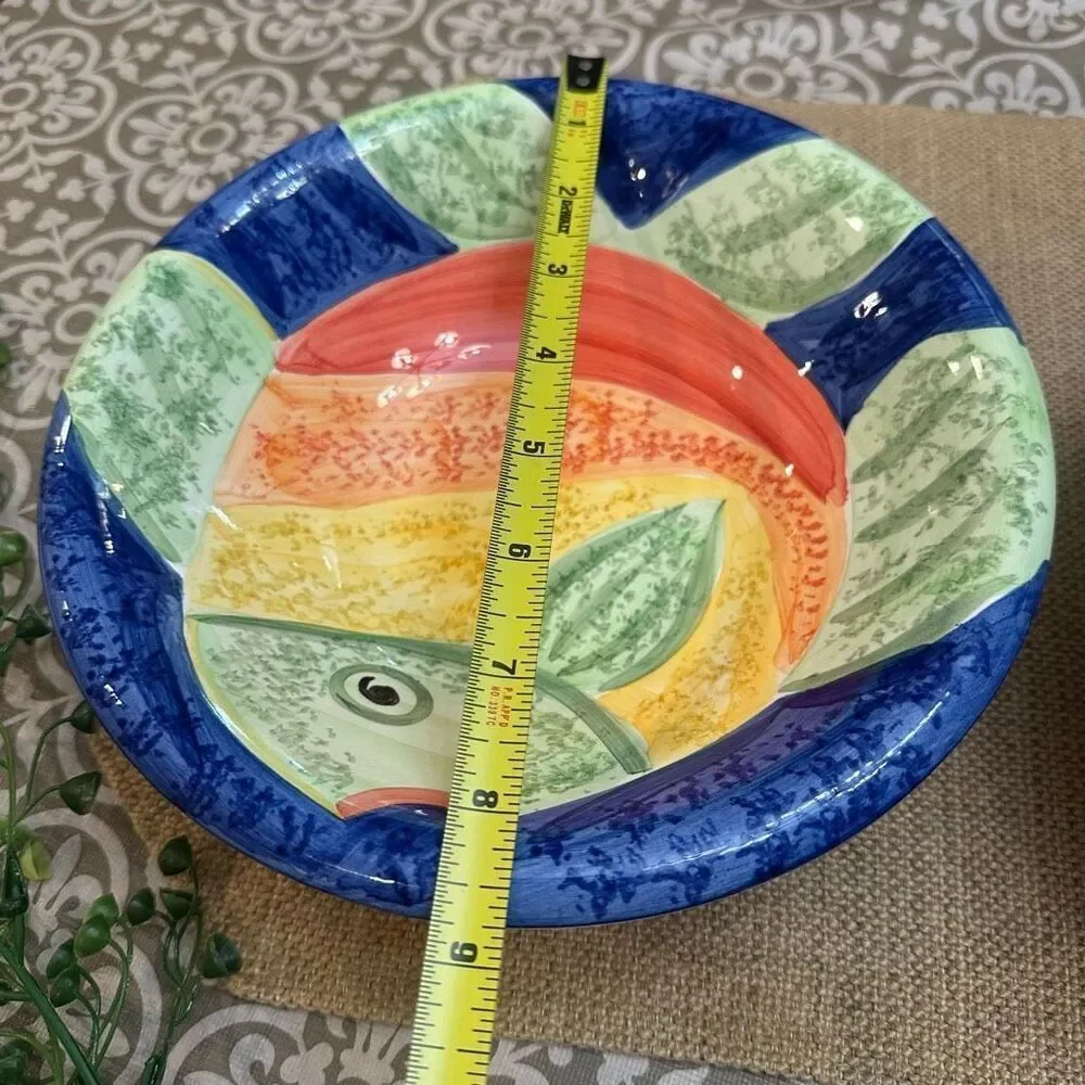 Bella‎ Ceramica Gone Fishing 2 Piece Multipurpose 8.7” Bowls